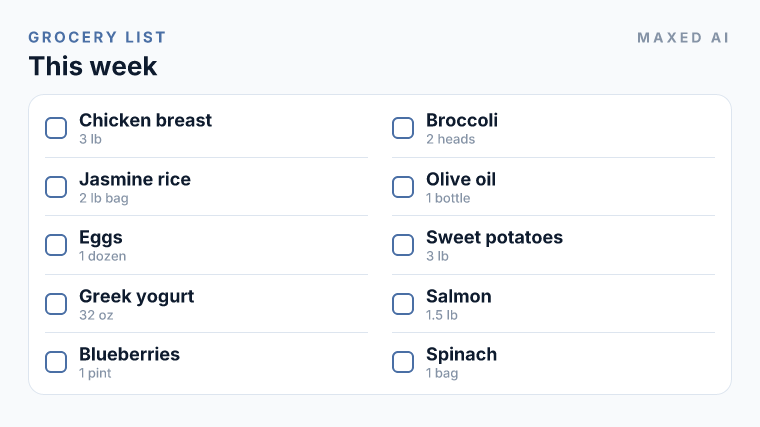 Grocery list